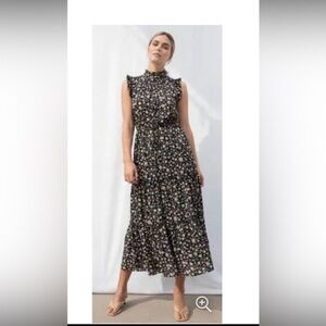 Who What Wear Black Floral Maxi Dress